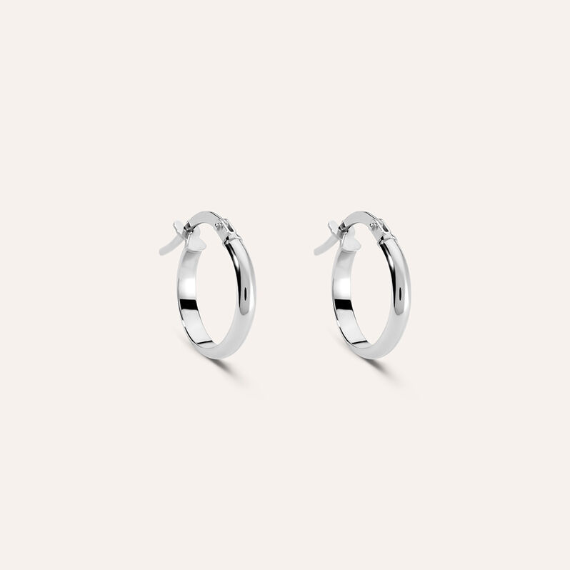 Orecchini A Cerchio Toujours Oro Bianco - Spannringe Damen | OROVIVO