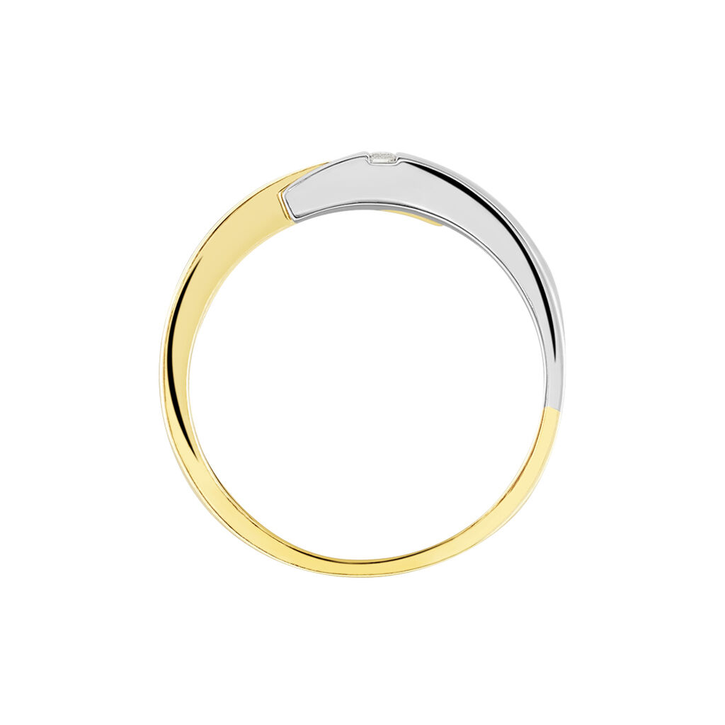 Damen Ring Gold Bicolor 585 Diamant 0,04ct Aurelia  - Ringe mit Stein Damen | OROVIVO