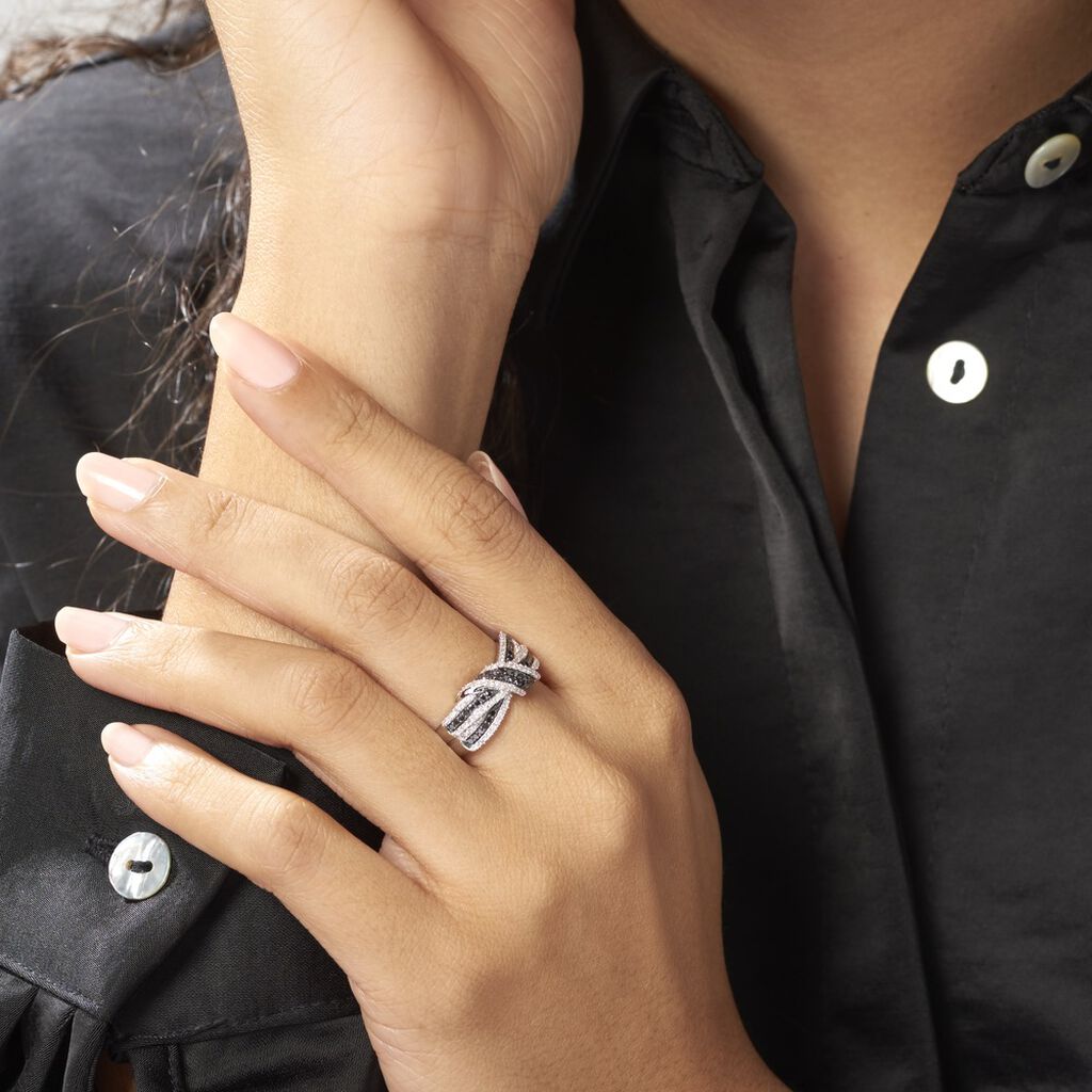 Bague Or Weiss Oaxaca Nœud Diamants - Spannringe Damen | OROVIVO