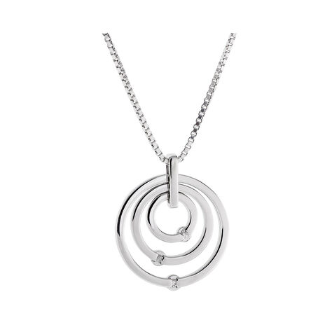 Damen Collier Silber 925 Diamant 0,02ct Kreis 45cm - Halsketten Damen | OROVIVO