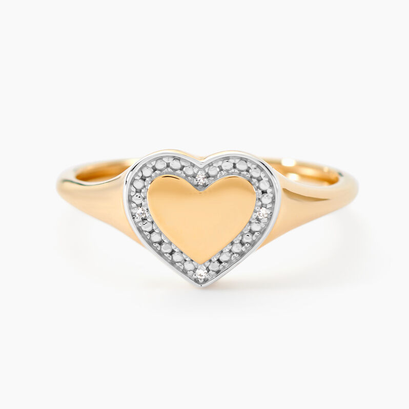 Chevalière Un Message Pour L'eternite Or Jaune Diamant - Spannringe Damen | OROVIVO