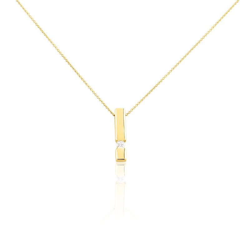SANINA Damen Collier Gold 585 (14 Karat) Diamant Wei&szlig; 0,1 ct - Halsketten Damen | OROVIVO