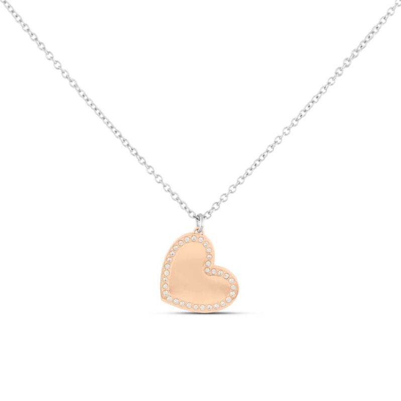 Collana Sunrise Acciaio Bicolore Bianco / Rosa Cristallo - Spannringe Damen | OROVIVO
