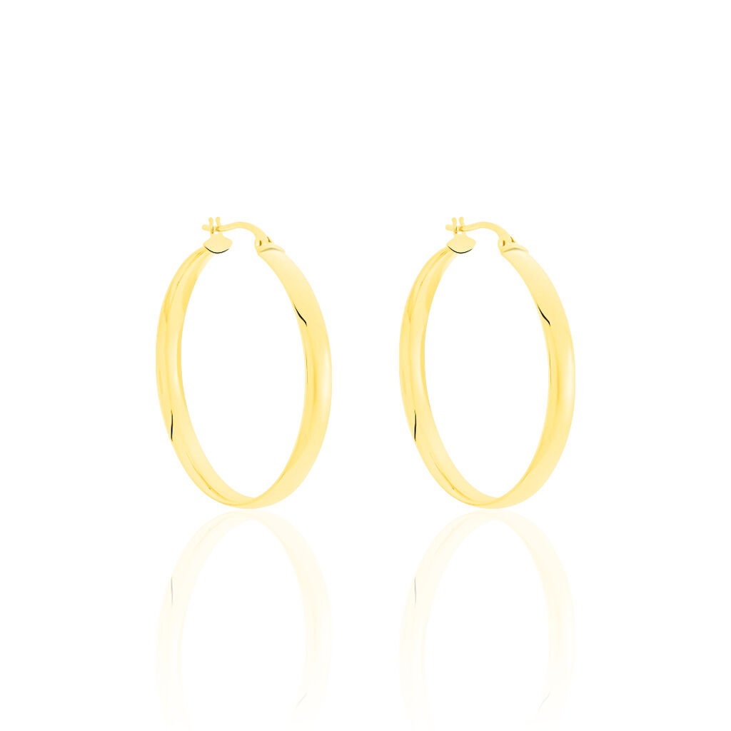 🦚 Damen Creolen Gold 375, Creolen ohne Stein