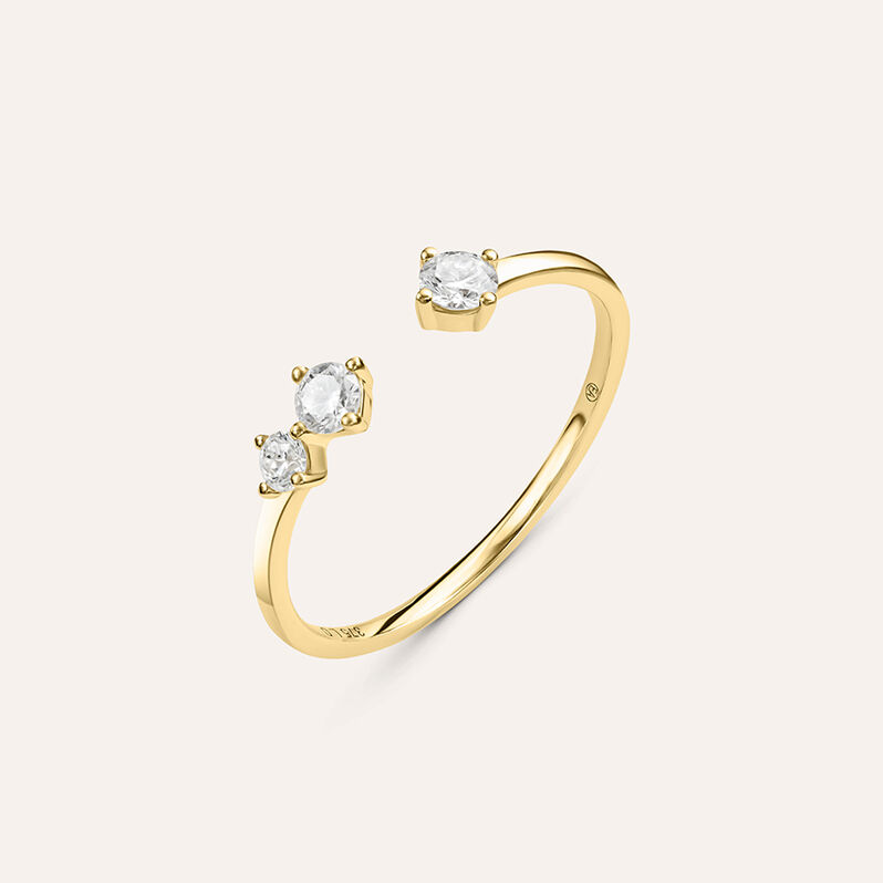 Anello Trilogy Diamade Glam Oro Giallo Diamante Lab-Grown - Spannringe Damen | OROVIVO