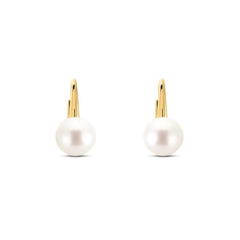 Orecchini Pendenti Gabrielle Oro Giallo Perla D'Acqua Dolce - Spannringe Damen | OROVIVO