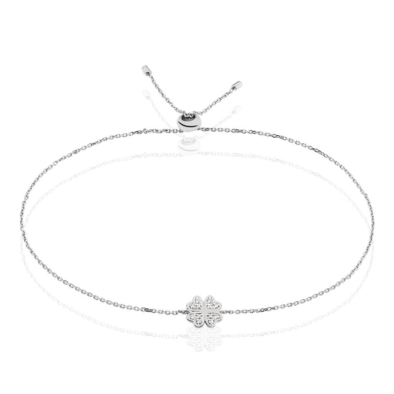 Collier Lilie Or Weiss Et Oxydes - Spannringe Damen | OROVIVO