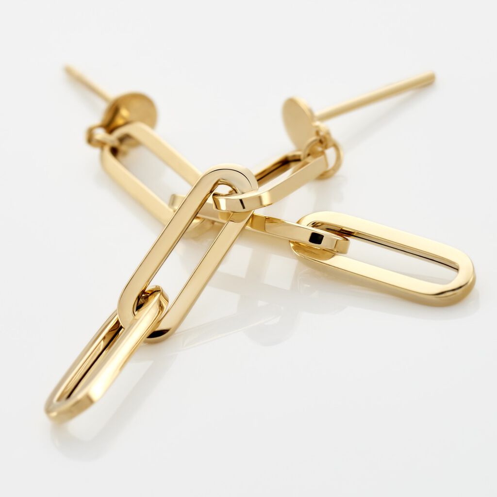 Damen Ohrstecker Lang Gold 375 Kettenglieder Scarlett - Ohrringe  | OROVIVO