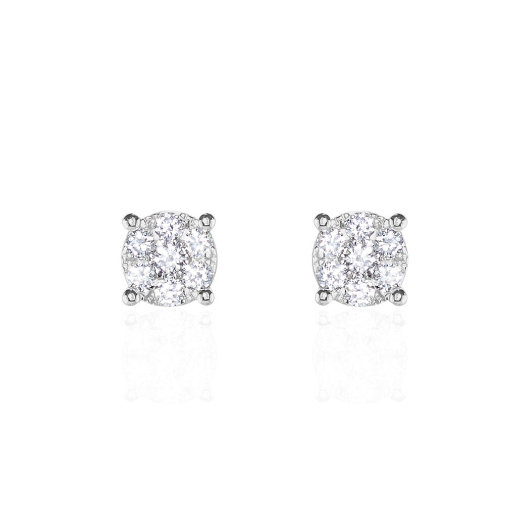 Boucles D'oreilles Or Weiss Charlene - Spannringe Damen | OROVIVO