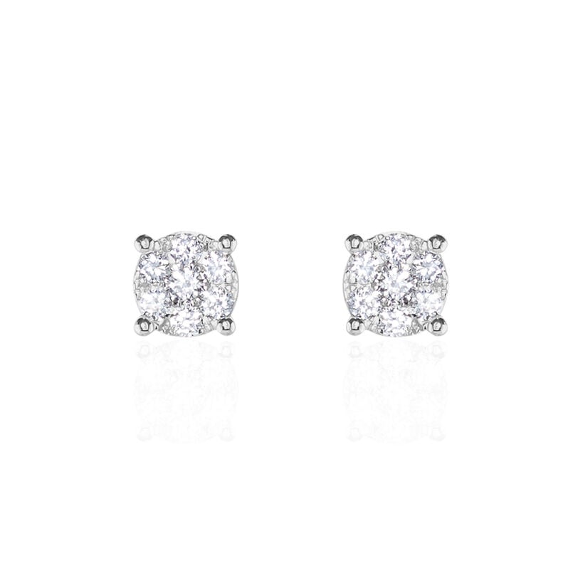Boucles D'oreilles Or Weiss Charlene - Spannringe Damen | OROVIVO