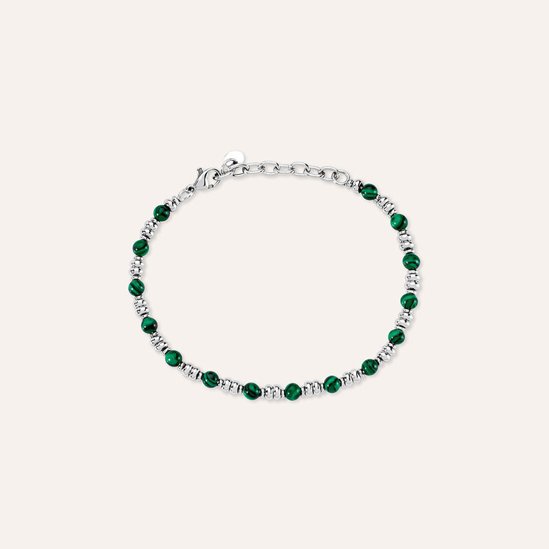 Bracciale Man Code Acciaio Malachite - Spannringe Herren | OROVIVO