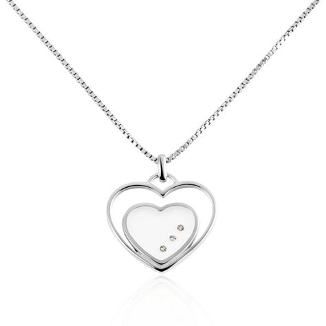 Damen Collier Silber 925 Diamant 0,03ct Herz - Halsketten Damen | OROVIVO