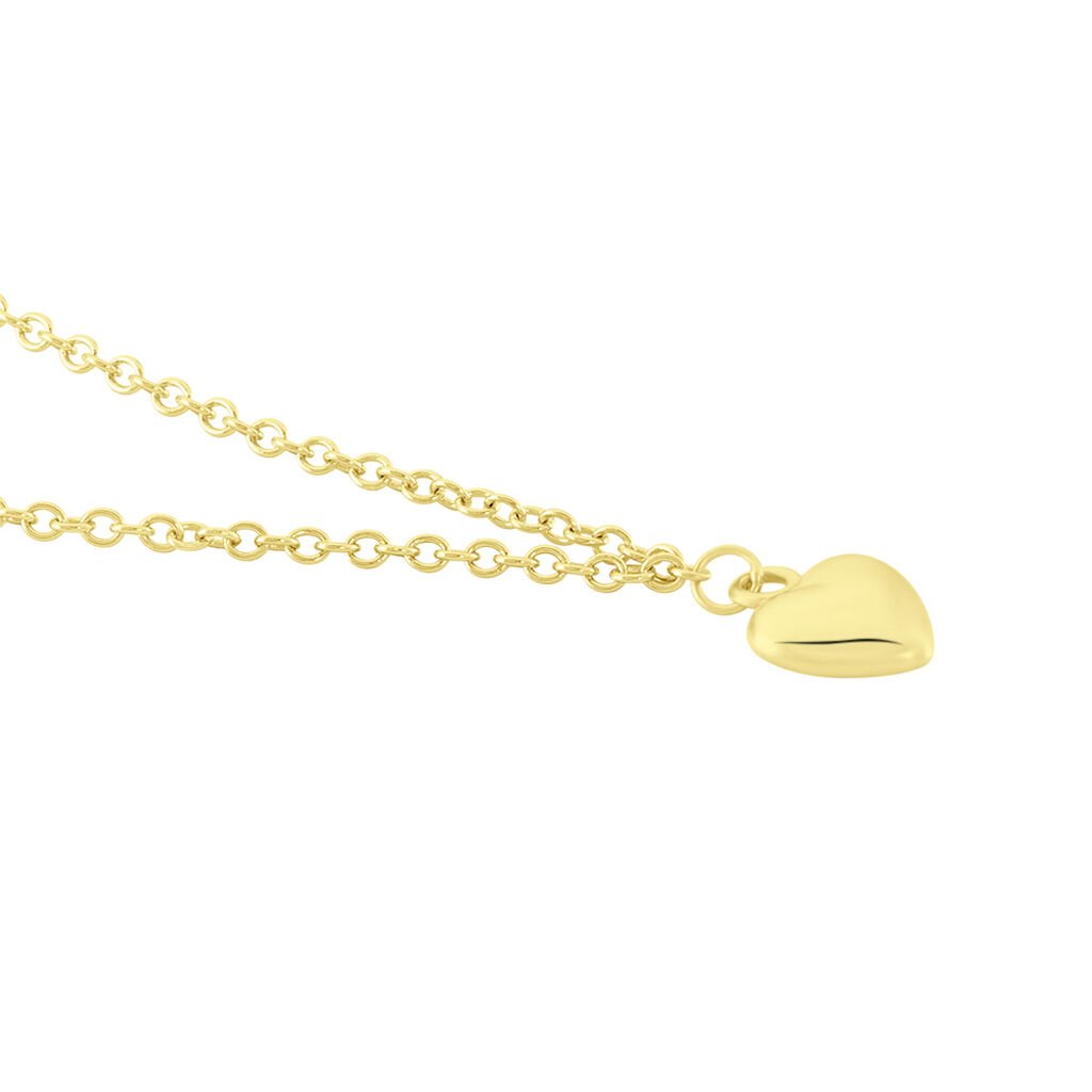 HEART Damen Collier Silber vergoldet 925 B 1,4 mm