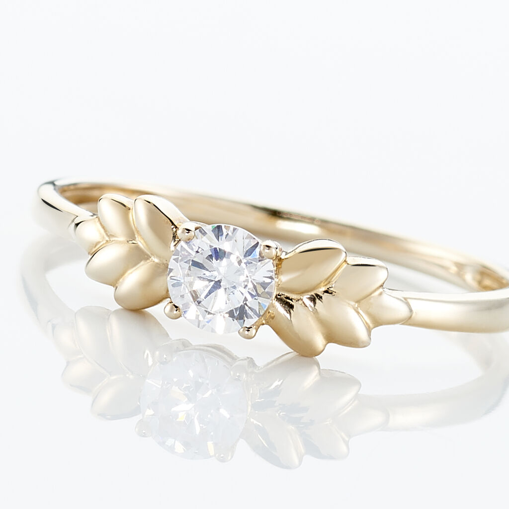 Bague Solitaire Alexine Or Jaune Oxyde De Zirconium - Spannringe Damen | OROVIVO