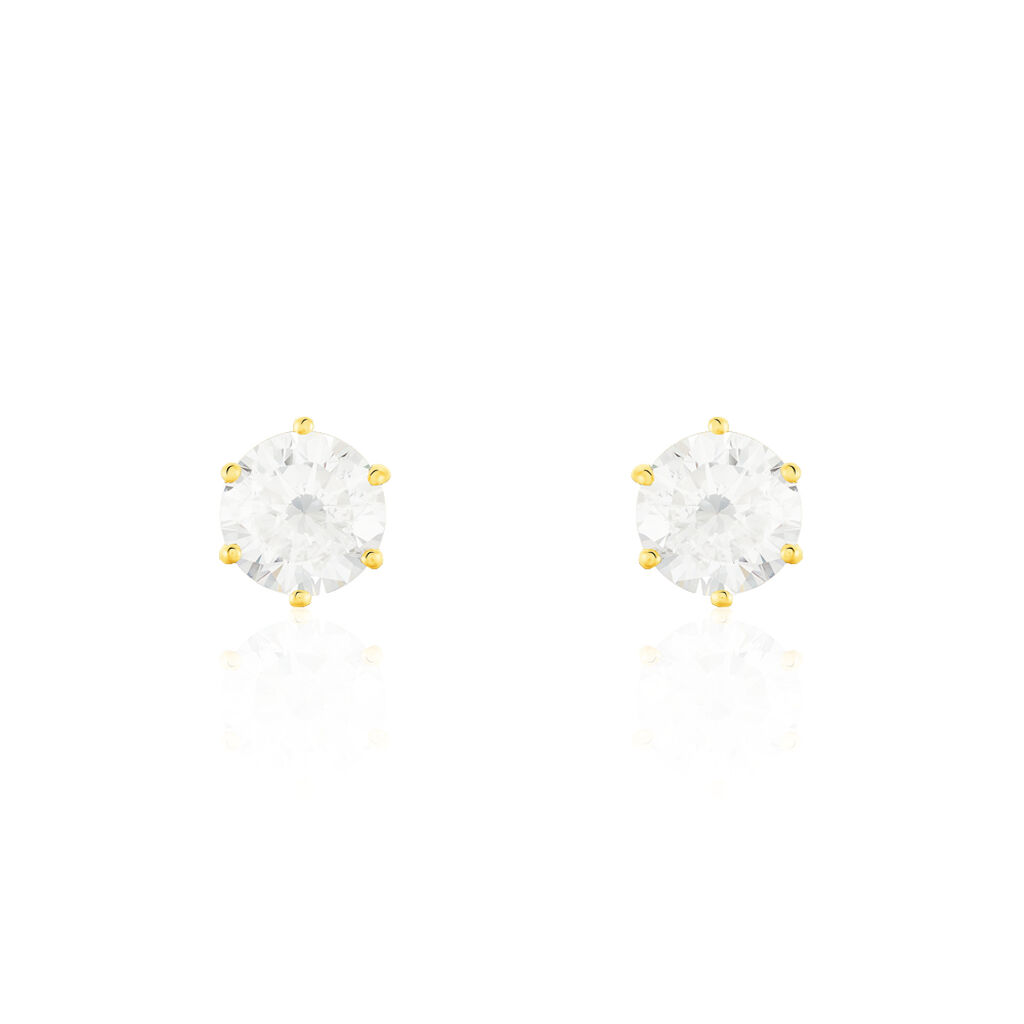 Damen Ohrstecker Gold 375 Zirkonia Kreis Krappe 6 6,00mm  - Ohrstecker Damen | OROVIVO
