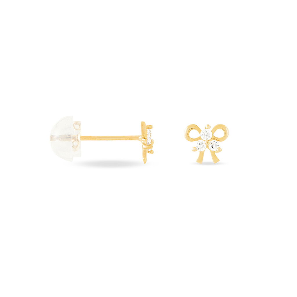 Ohrstecker Gold 375 Zirkonia Schleife