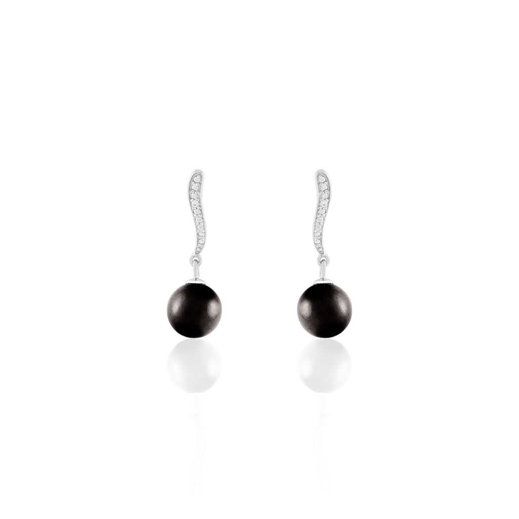 Boucles D'oreilles Pendantes Lyna Argent Céramique Et Oxyde - Spannringe Damen | OROVIVO
