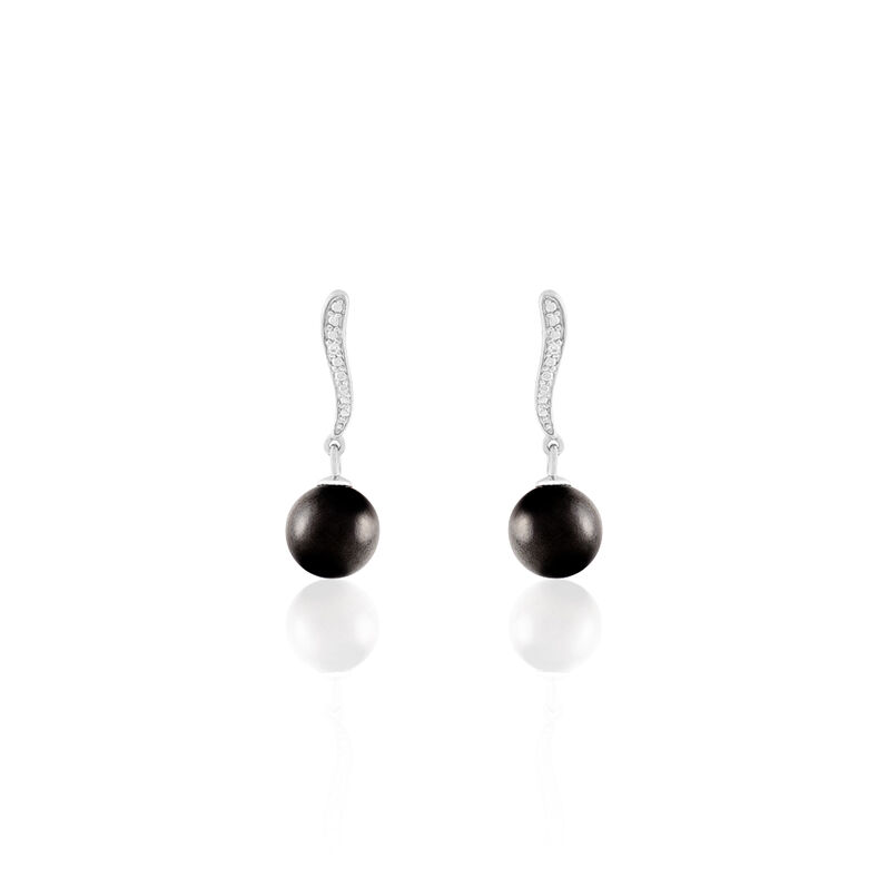 Boucles D'oreilles Pendantes Lyna Argent Céramique Et Oxyde - Spannringe Damen | OROVIVO