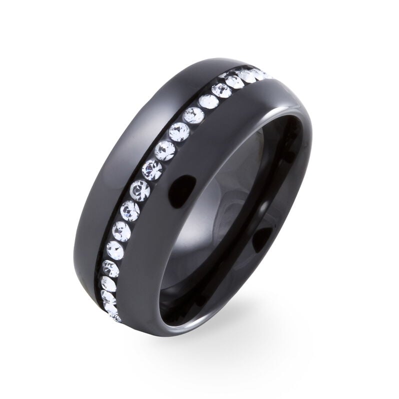 Bague Noellie Ceramique Noir Strass Et Céramique - Spannringe Damen | OROVIVO