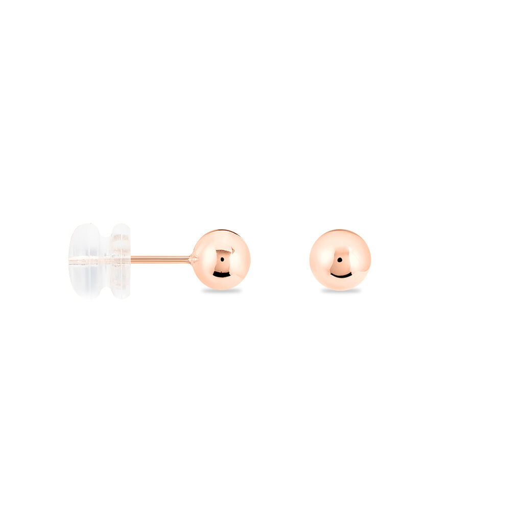 FIDELIA BOULE ROS&Eacute; Damen Ohrstecker Rosegold 375 (9 Karat) Ball B 5 mm