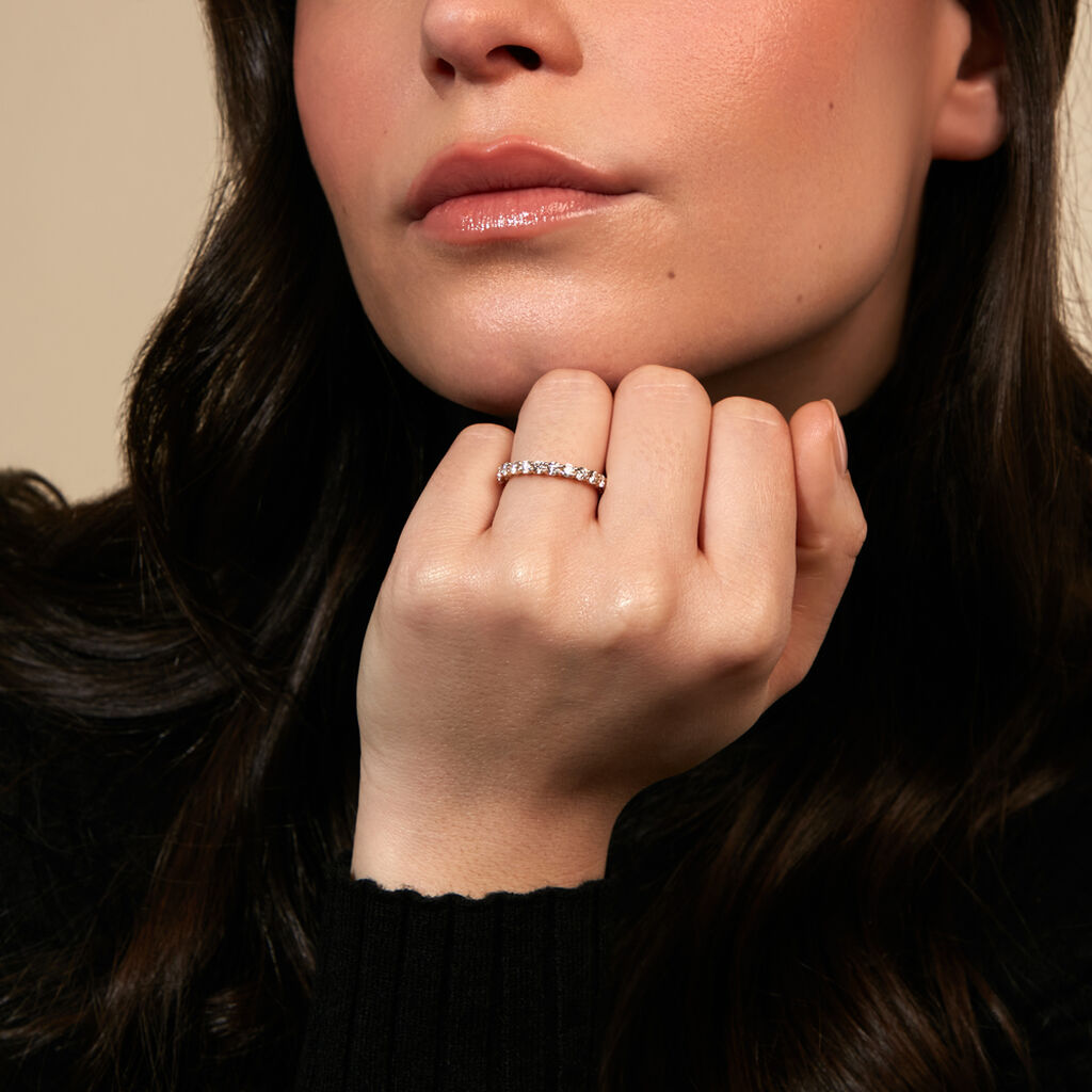 MARLEEN Damen Ring Gold 585 (14 Karat) Synthetischer Diamant Wei&szlig; 0,99 ct