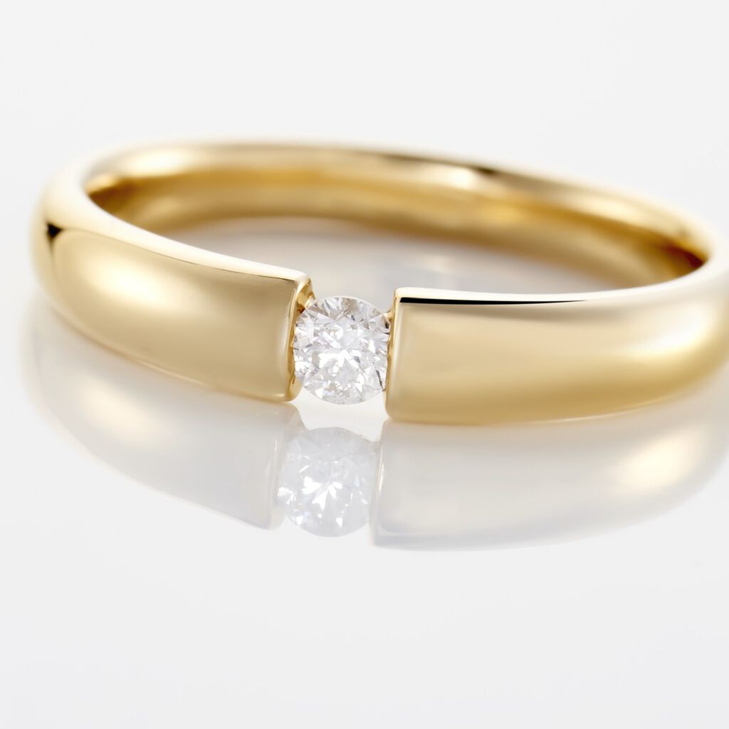 Lisboa Damen Ring Gold 375 (9 Karat) Diamant Wei&szlig; 0,1 ct
