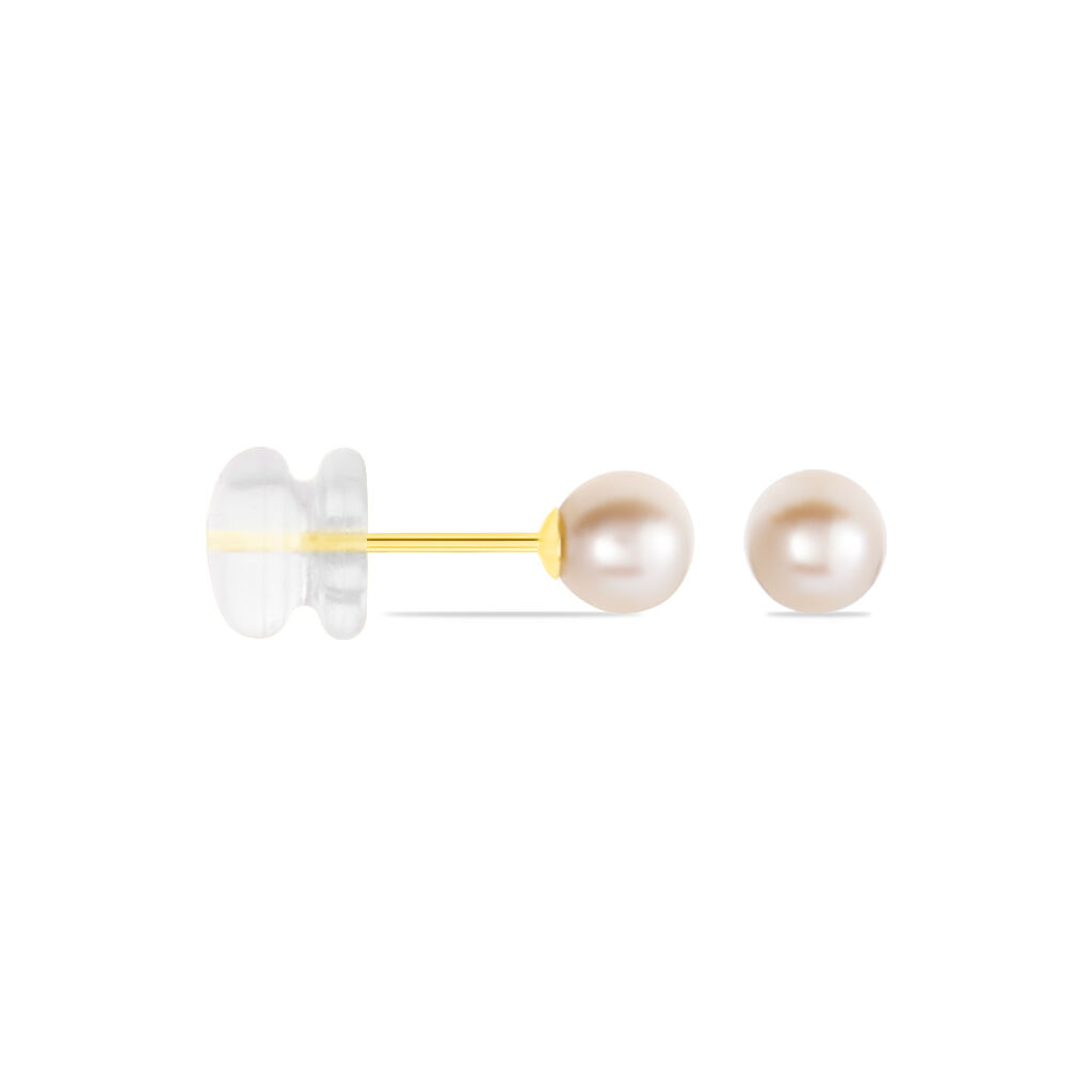 Damen Perlenohrringe Gold 375 Zuchtperle 4-4,5mm - Ohrstecker Damen | OROVIVO