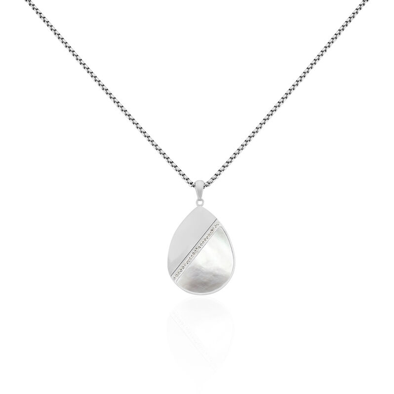 Damen Halskette Edelstahl Perlmutt Glassteine - Halsketten Damen | OROVIVO
