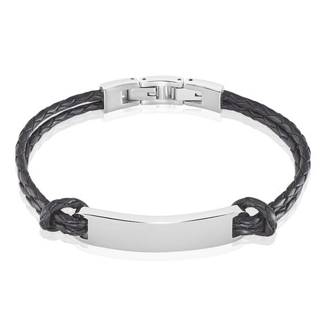 Herren Lederarmband Edelstahl Schwarz - Armbänder mit Gravur Herren | OROVIVO