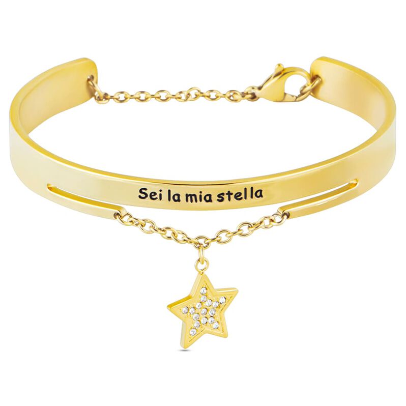 Bangle Radiance Acciaio Dorato Cristallo - Spannringe Damen | OROVIVO