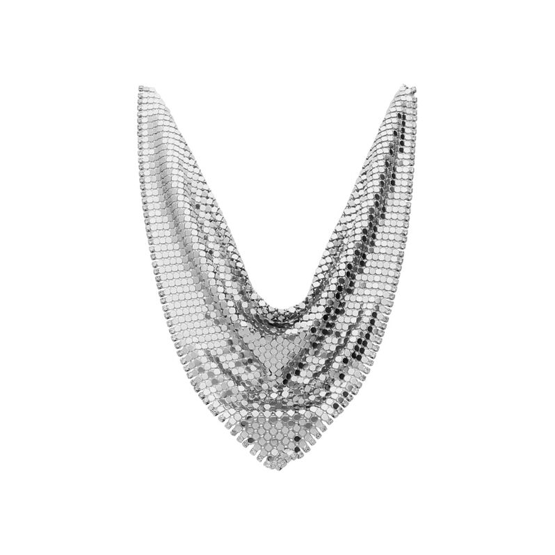 Girocollo foulard con strass in metallo rodiato color argento - Spannringe Damen | OROVIVO