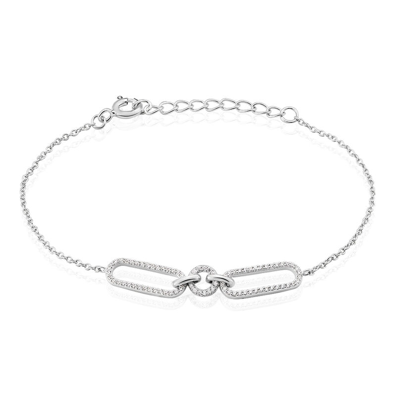 Bracelet Argent Ela Cercle Ovales Oxydes - Spannringe Damen | OROVIVO