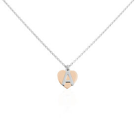 Damen Halskette Silber 925 Bicolor Buchstabe A - Herzketten Damen | OROVIVO