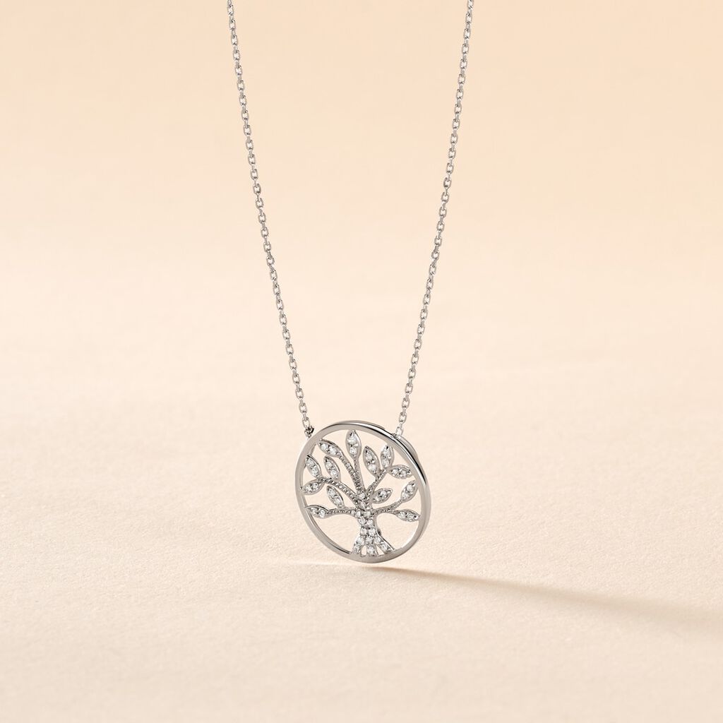 Collier Or Weiss Norina Arbre De Vie Dia - Spannringe Damen | OROVIVO