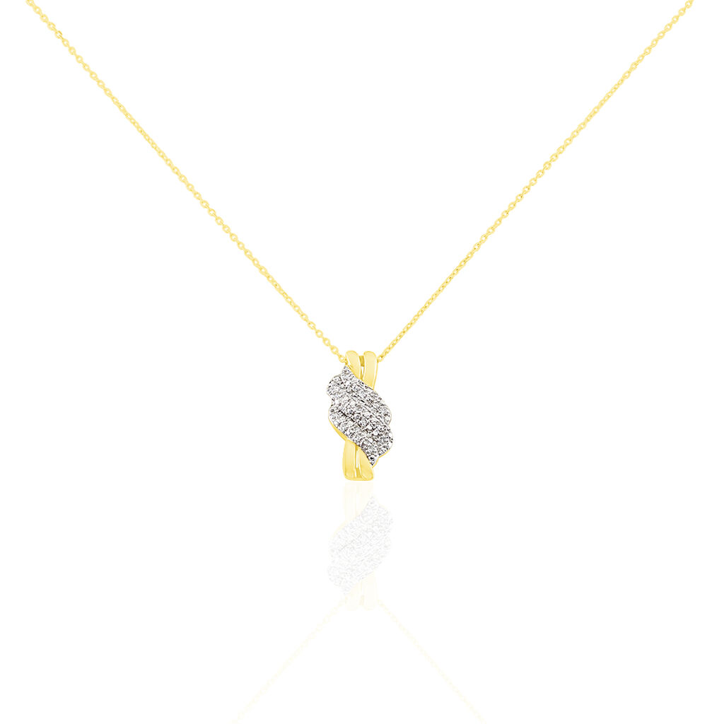 Collier Or Jaune Ricoria Diamants - Spannringe Damen | OROVIVO