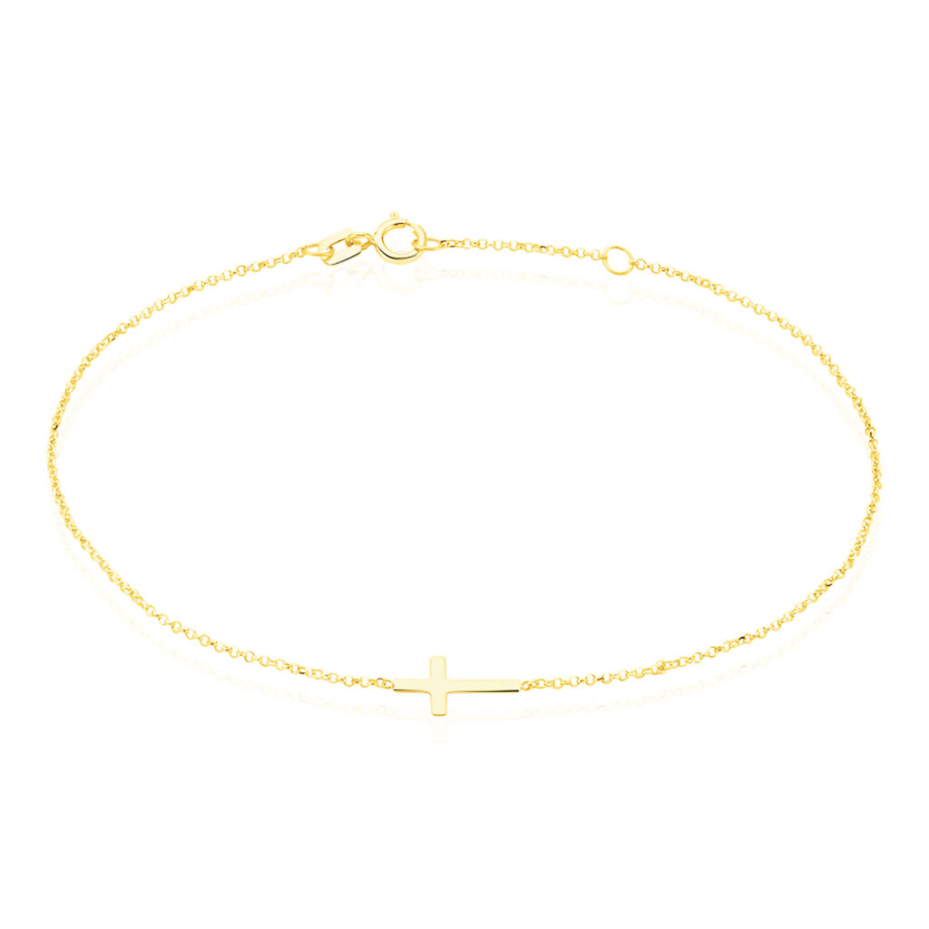 Damenarmband Gold 375 Kreuz, Armband ohne Stein