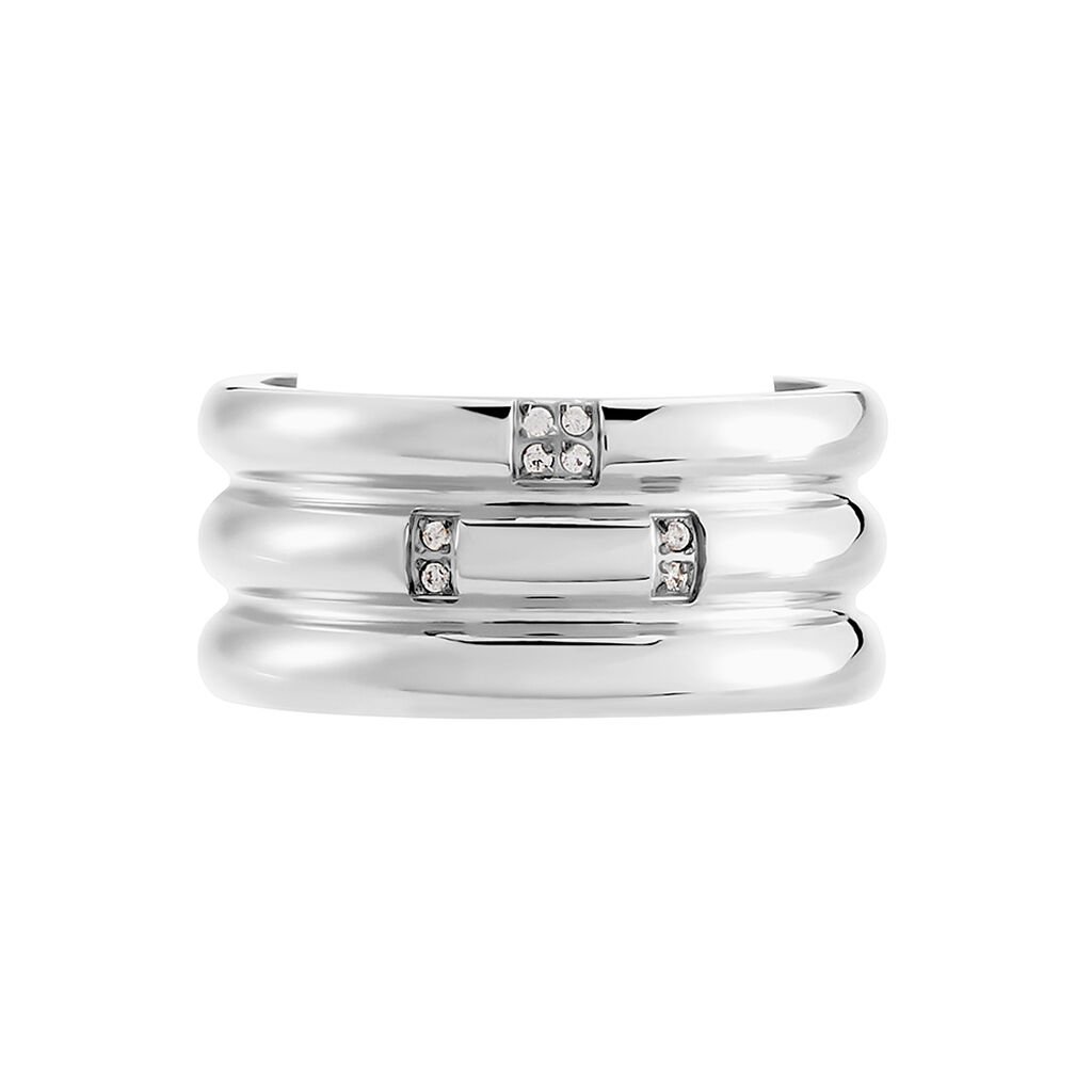 MELANI Damen Ring Edelstahl Zirkonia Wei&szlig;