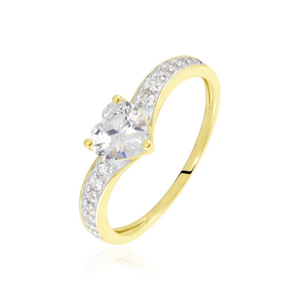 Damen Ring Gold 375 Zirkonia Herz  - Verlobungsringe Damen | OROVIVO