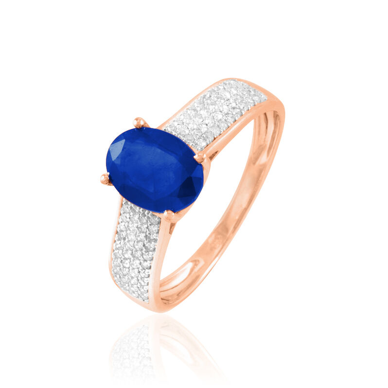 Bague Crista Or Rose Saphir Et Diamant - Spannringe Damen | OROVIVO