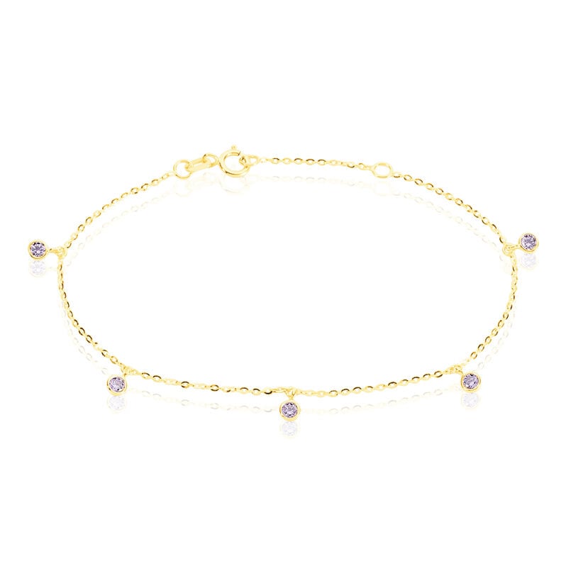 TALILA 1 Damen Armband Gold 375 (9 Karat) Zirkonia Violett 0,11 ct Kreis - Armb&auml;nder mit Anh&auml;nger Damen | OROVIVO