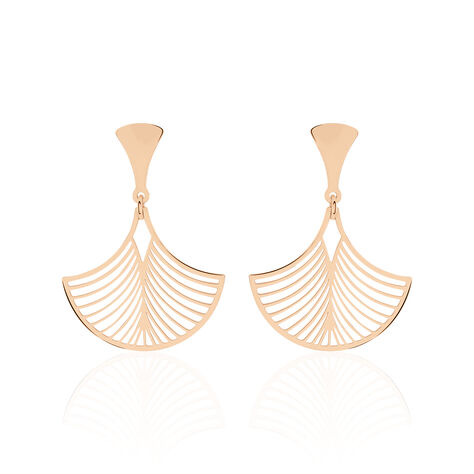 MONA 1 Damen Ohrringe Lang Edelstahl rosevergoldet Blatt - Ohrringe  | OROVIVO