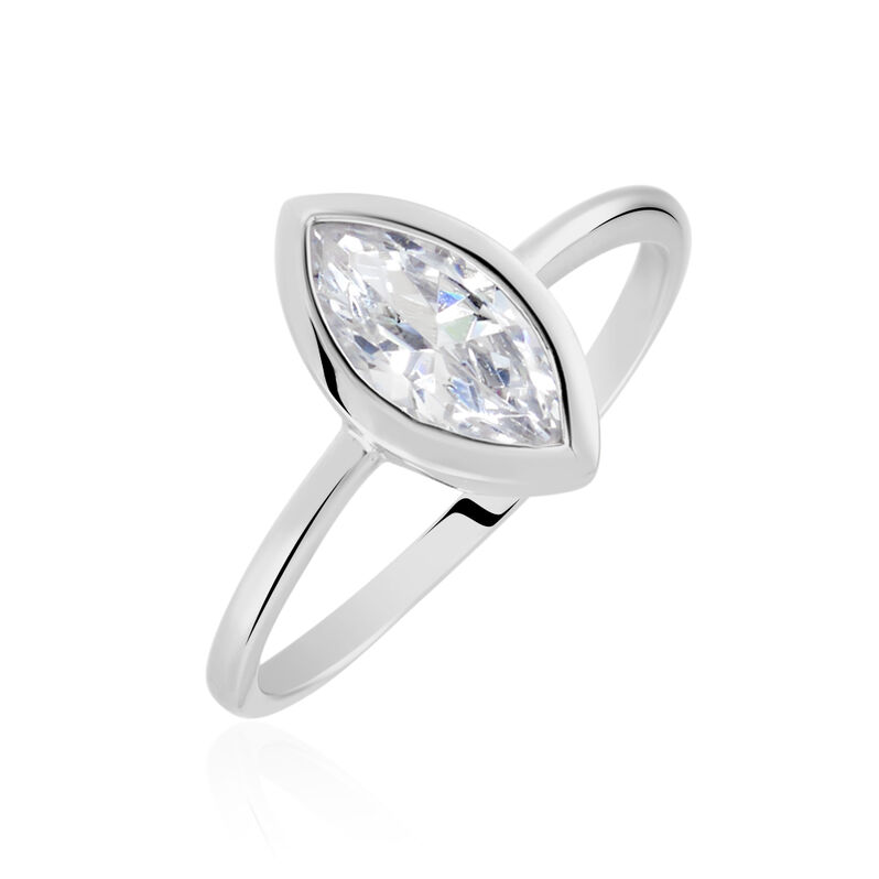 Bague Argent Blanc Oxyde De Zirconium - Spannringe Damen | OROVIVO