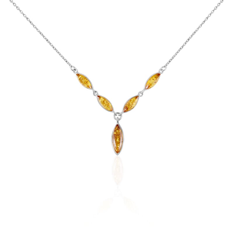 Collier Elijah Argent Blanc Ambre - Spannringe Damen | OROVIVO