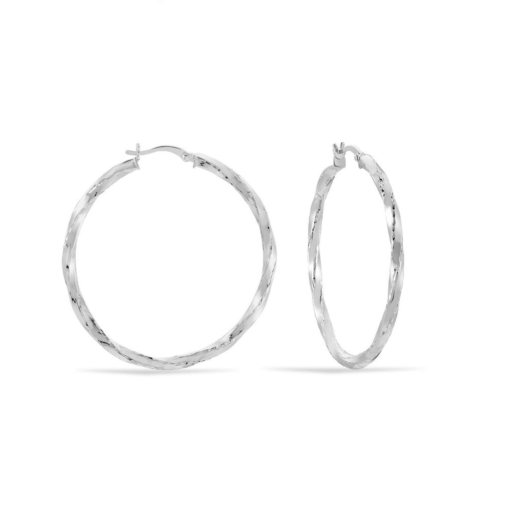 Damen Creolen Silber 925 Rhodiniert - Creolen Damen | OROVIVO