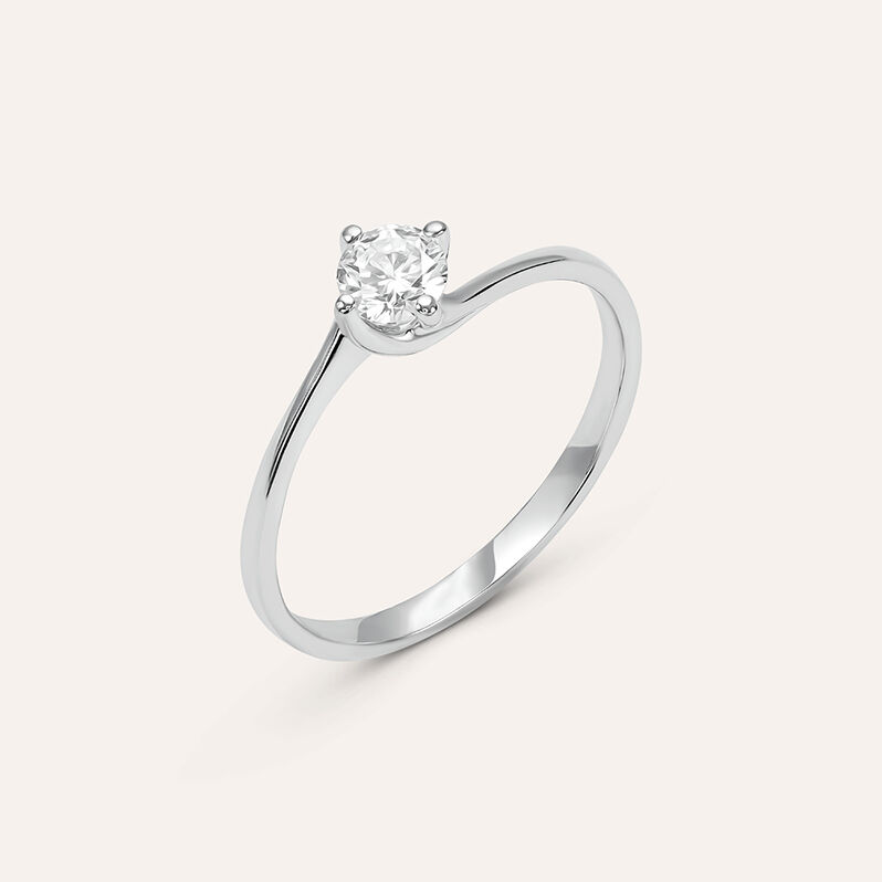 Anello Solitario Valentino Firmamenti Oro Bianco Diamante - Spannringe Damen | OROVIVO