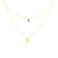 Damen Collier Gold 375 Amethyst Violett 0,12ct Tropfen Modou 2