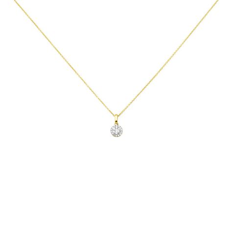 Damen Collier Gold 375 Diamant 0,25ct Kreis Bloom 45cm - Halsketten Damen | OROVIVO