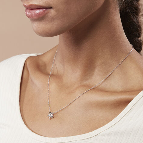 Damen Collier Silber 925 Diamant 0,01ct Blume Vratsa 47cm - Halsketten Damen | OROVIVO