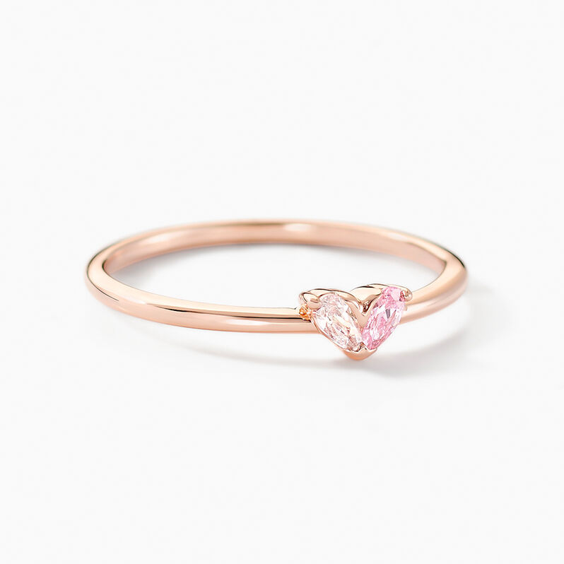 Bague Promise Argent Rose Oxyde De Zirconium - Spannringe Damen | OROVIVO