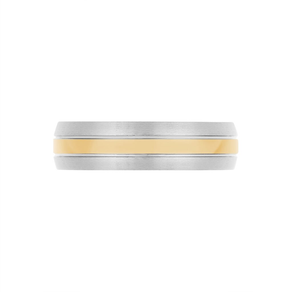GUSTAVE Herren Ring Edelstahl Bicolor